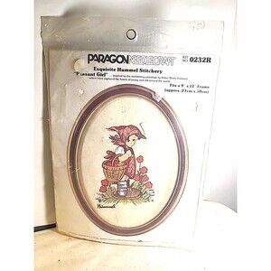 New Vintage 1975 Peasant Girl  Hummel Crossstitch Paragon Needlecraft cruel